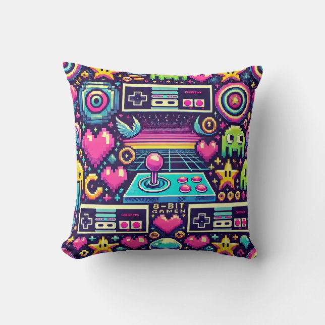 Cojín Decorativo Iconos Pixelados (Anverso)
