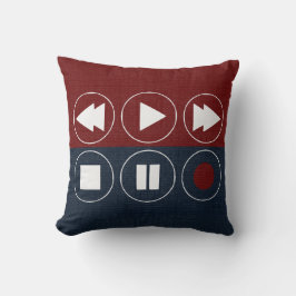 Cojín Decorativo Iconos tecnológicos rojos de color azul rebobinado