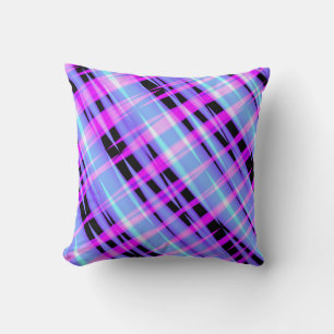 Cojín Decorativo Icy Hot Pink Blue y Black Abstract Pillow