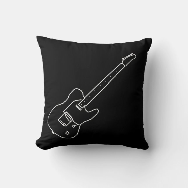 Cojín Decorativo idea de decoración de guitarra (Anverso)