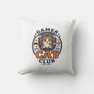 Cojín Decorativo Idea de regalo para mamá gata jugadora - Gamer Cat