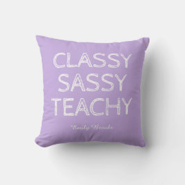 Cojín Decorativo Idea de regalo personalizado de profesor morado