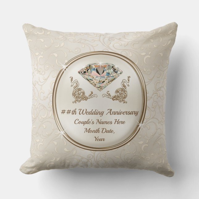 Cojín Decorativo Ideas de regalo para cualquier año de aniversario  (Anverso)