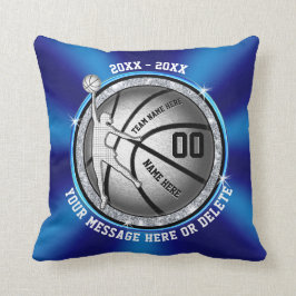 Cojín Decorativo Ideas mayores azules del regalo del baloncesto de