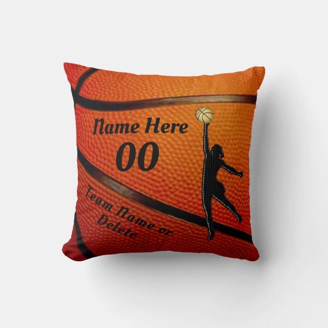 Cojín Decorativo Ideas para el equipo de baloncesto de los chicas, (Anverso)