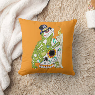 Cojín Decorativo Iguana Sugar Skull