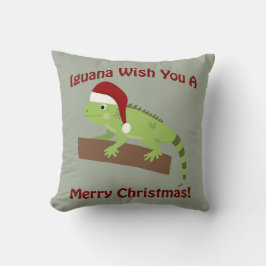 Cojín Decorativo Iguana Te Desea Una Feliz Navidad
