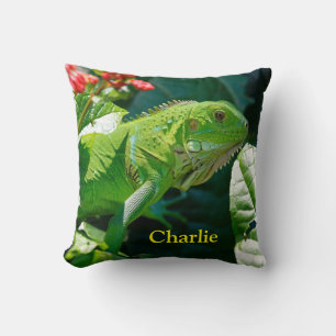 Cojín Decorativo Iguana verde personalizada