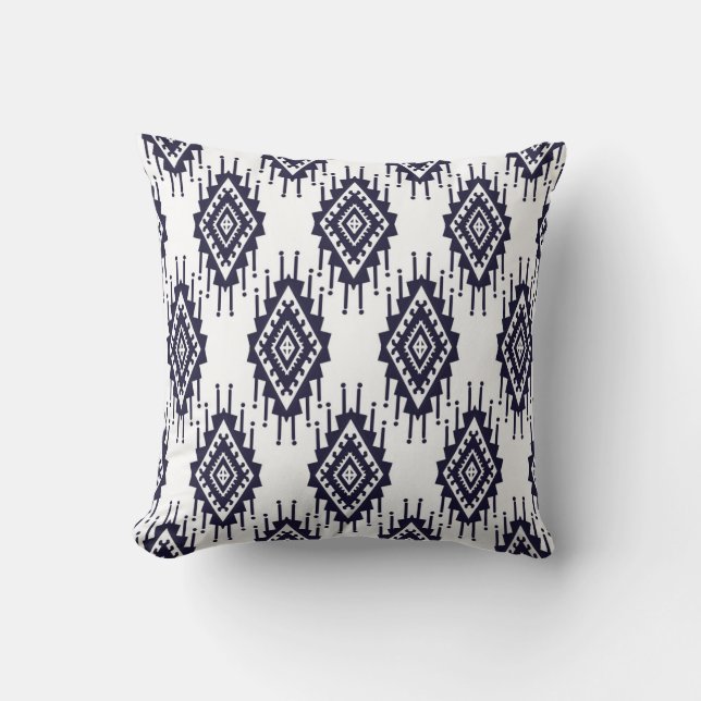 Cojín Decorativo Ikat Boho Aztec Textile Motif (Anverso)