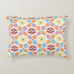 Cojín Decorativo Ikat colorido de los diamantes geométrico