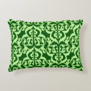 Cojín Decorativo Ikat Damask Moro - verde pino y verde menta