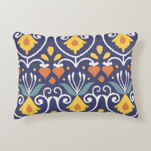 Cojín Decorativo Ikat Hecho a Mano: Tela Étnica Boho