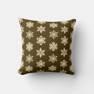 Cojín Decorativo Ikat Snowflake - Beige y chocolate marrón
