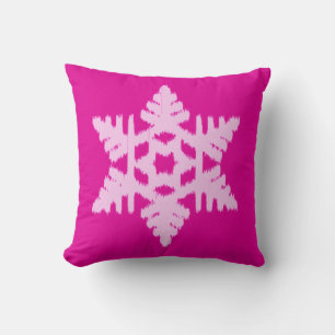 Cojín Decorativo Ikat Snowflake - Fuchsia and ice pink