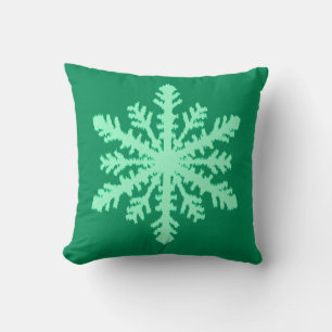 Cojín Decorativo Ikat Snowflake - Pino y verde menta