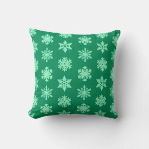 Cojín Decorativo Ikat Snowflake - Pino y verde menta
