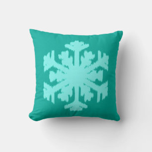 Cojín Decorativo Ikat Snowflake - Turquesa y agua