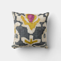 Ikat tribal gris y amarillo