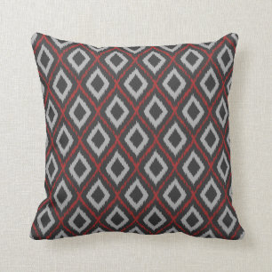 Cojín Decorativo Ikat tribal rojo