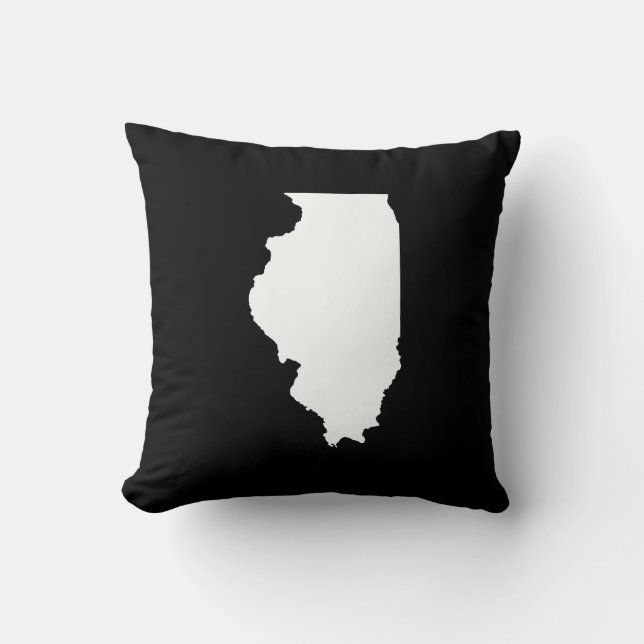 Cojín Decorativo Illinois en blanco y negro (Anverso)