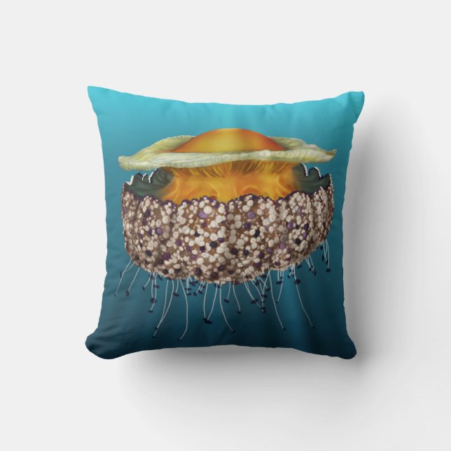 Cojín Decorativo Illustrated Fried Egg Jellyfish (Anverso)
