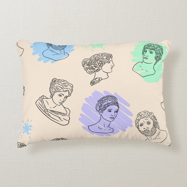 Cojín Decorativo Illustration with the contours of Greek statues. B (Anverso)