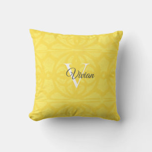 Cojín Decorativo Iluminación de color amarillo acuarela Batik Monog