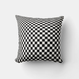 Cojín Decorativo Ilusión óptica cuadros negros y blancos