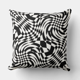 Cojín Decorativo Ilusión óptica en blanco y negro