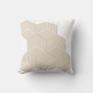 Cojín Decorativo Ilusión óptica geométrica beige moderna de panal 3