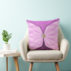 Cojín Decorativo Ilusión Textil Rosa de Orquídea Personalizada