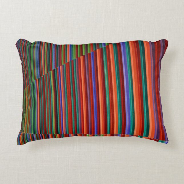 Cojín Decorativo Ilustracion a rayas multicolor (Anverso)