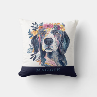 Cojín Decorativo Ilustracion acuático Boho Floral Dog Spaniel