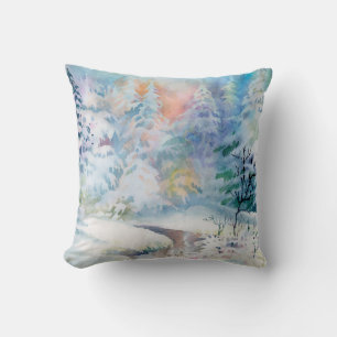 Cojín Decorativo Ilustracion acuático de invierno