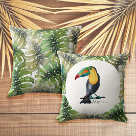 Cojín Decorativo Ilustracion acuático exótico de Toucan