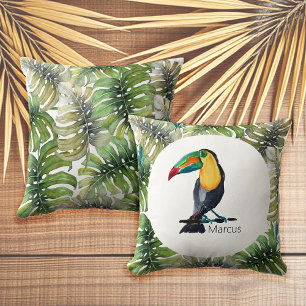 Cojín Decorativo Ilustracion acuático exótico de Toucan