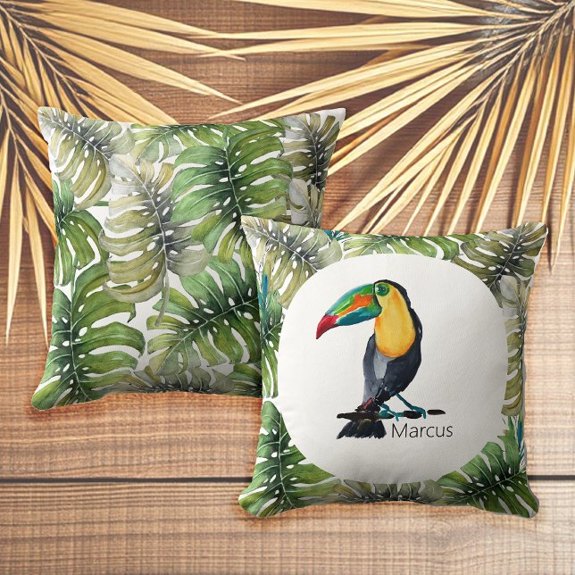 Cojín Decorativo Ilustracion acuático exótico de Toucan (Subido por el creador)