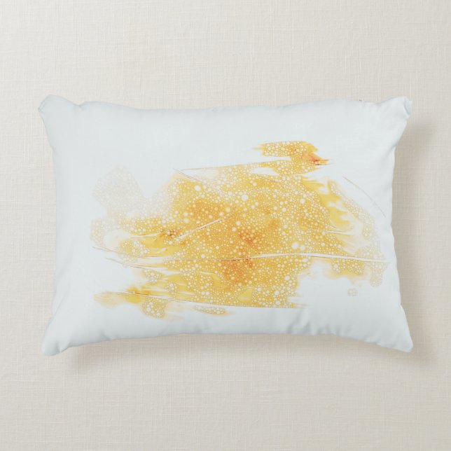 Cojín Decorativo Ilustracion amarillo y blanco (Anverso)