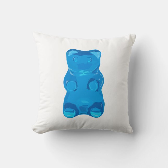 Cojín Decorativo Ilustracion azul de Gummybear (Anverso)