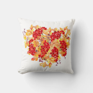 Cojín Decorativo Ilustracion botánico acuarela. Forma de corazón au
