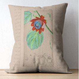 Cojín Decorativo Ilustracion botánico francés apasionflor