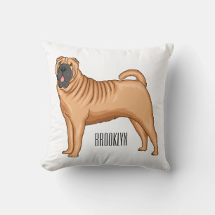Cojín Decorativo Ilustracion chino de personalizado de perro Shar-P