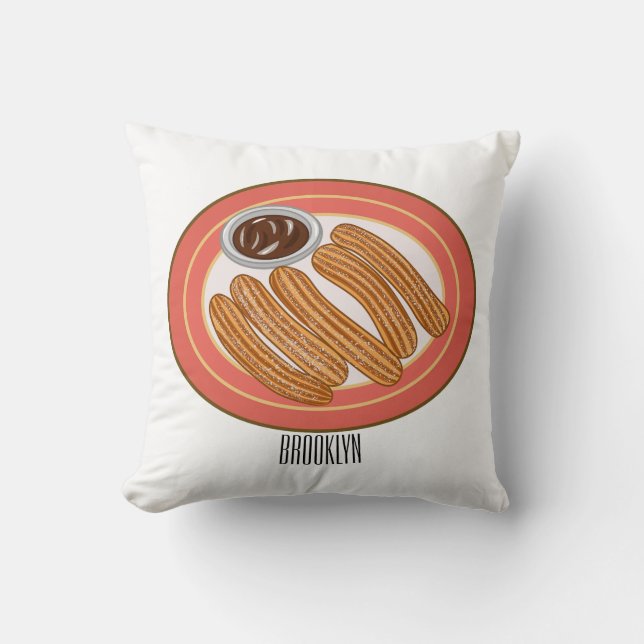 Cojín Decorativo Ilustracion Churro personalizado (Anverso)