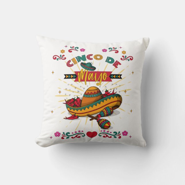 Cojín Decorativo Ilustracion Cinco De Mayo, 2/2 (Anverso)