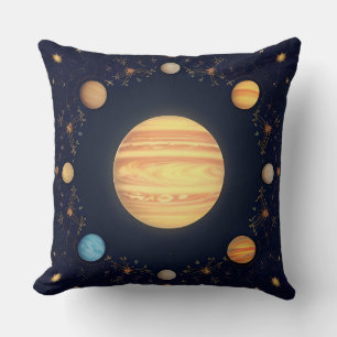 Cojín Decorativo Ilustración Colorida del Espacio