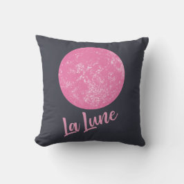 Cojín Decorativo Ilustracion cutáneo rosa lunar francés La lune azu