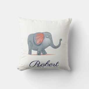 Cojín Decorativo Ilustracion Cute Elephant Personaliza tu nombre
