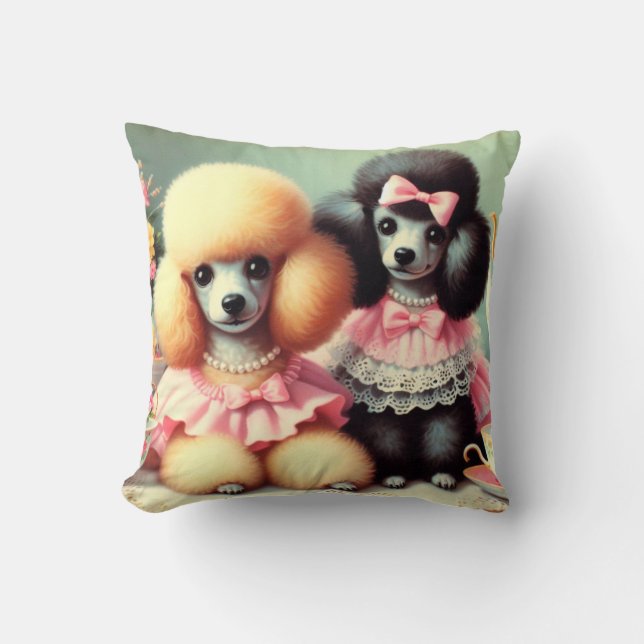 Cojín Decorativo Ilustracion Cute Poodle (Anverso)