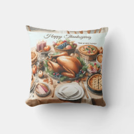 Cojín Decorativo Ilustracion de Acción de Gracias de Acuarela