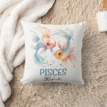 Ilustracion de acuarela Cuidada Pisces Zodiac Nomb
